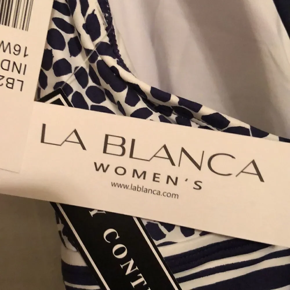 La Blanca 16W Apulio Mio Indigo High Neck One-Piece Swimsuit